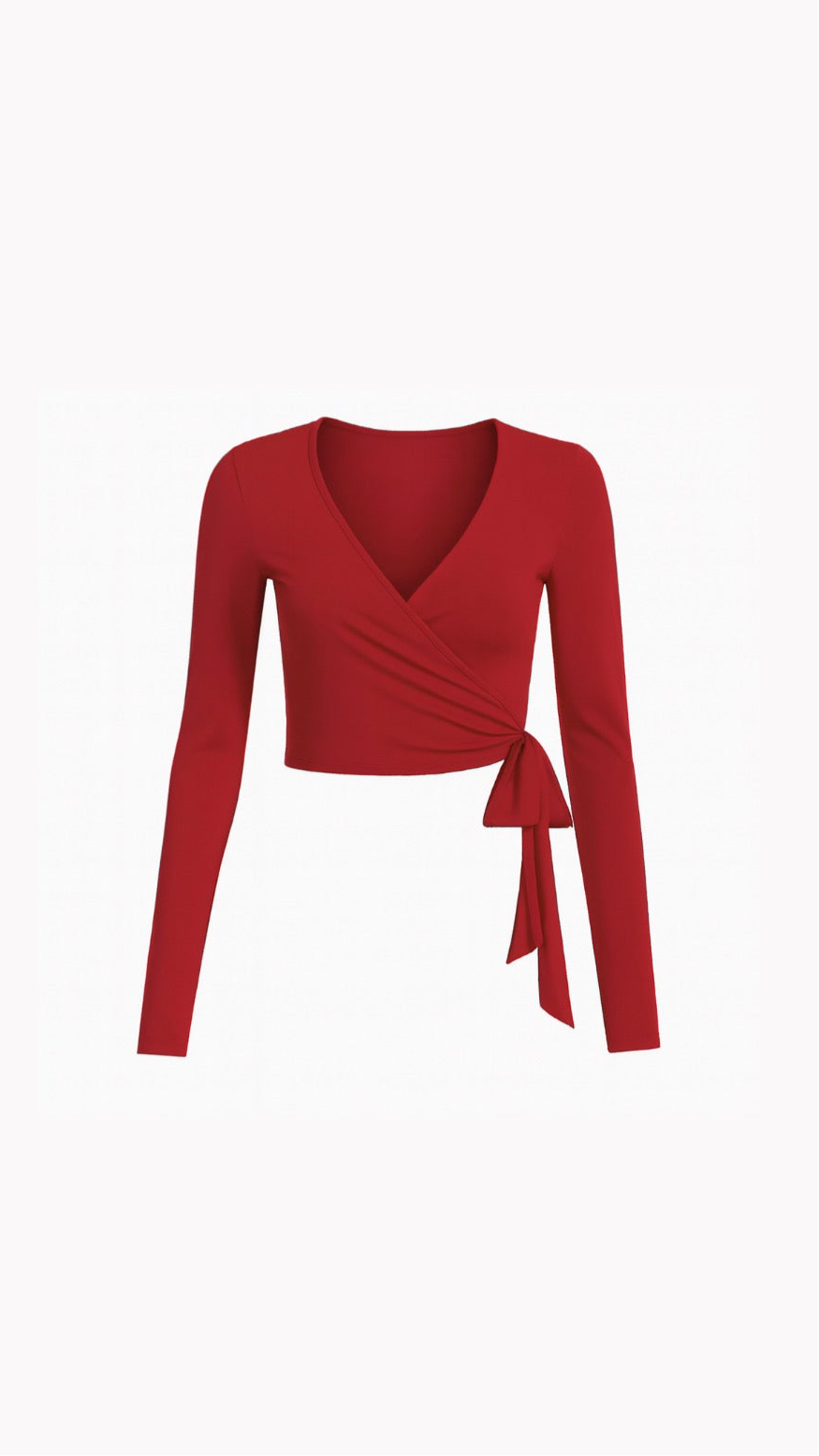ava wrap top - cherry