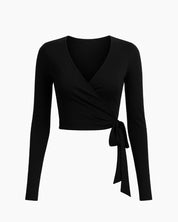 ava soft wrap top - noir