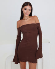 Kimia Off-Shoulder Dress Choco — STORMYY (image 6 of 6)