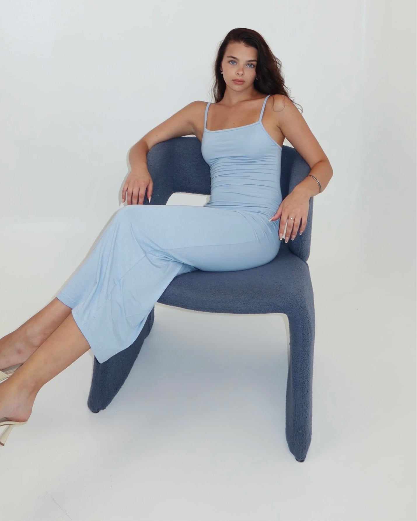 darya slip dress - baby blue
