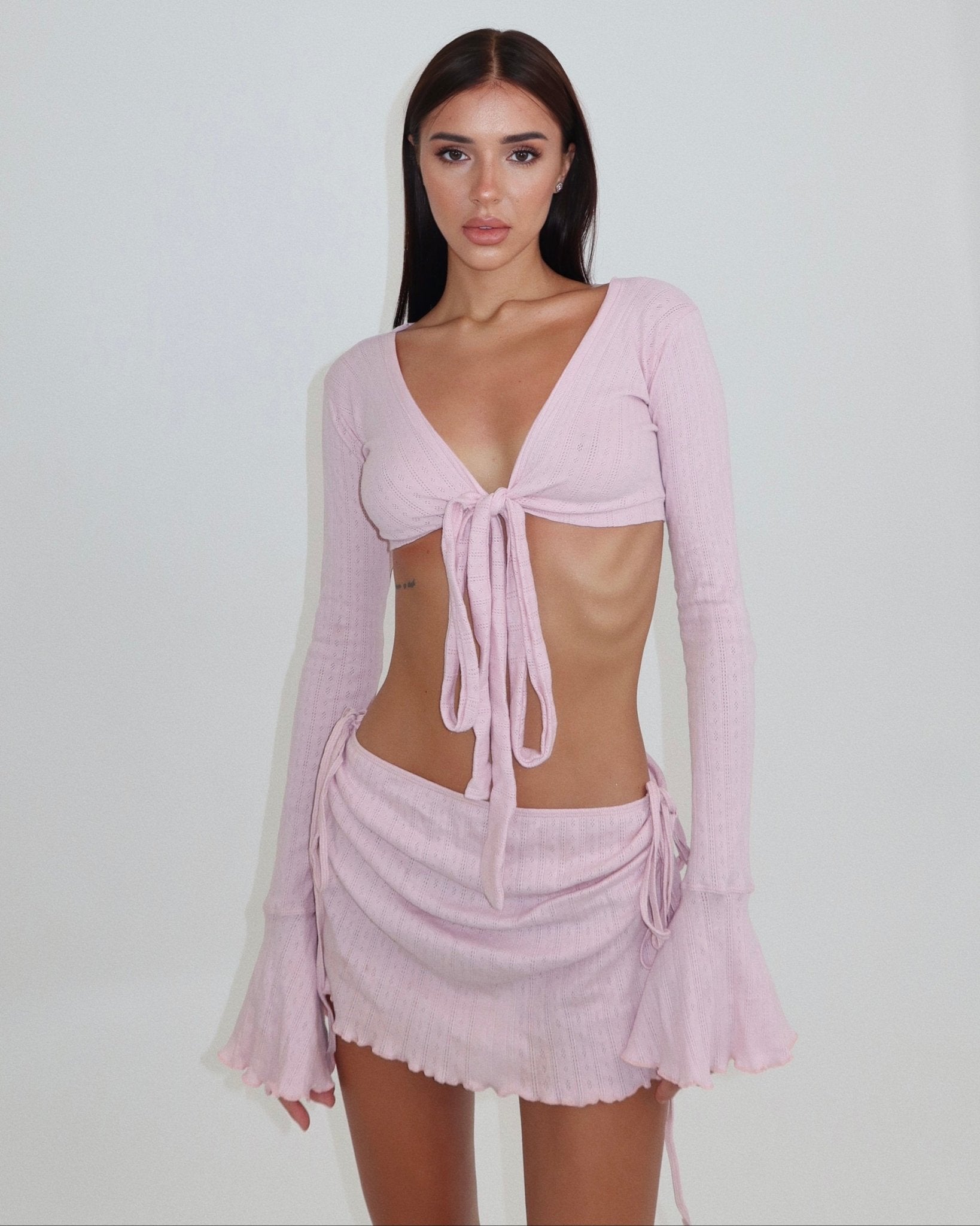 100% Cotton Kimia Mini Skirt - Blush - STORMYY