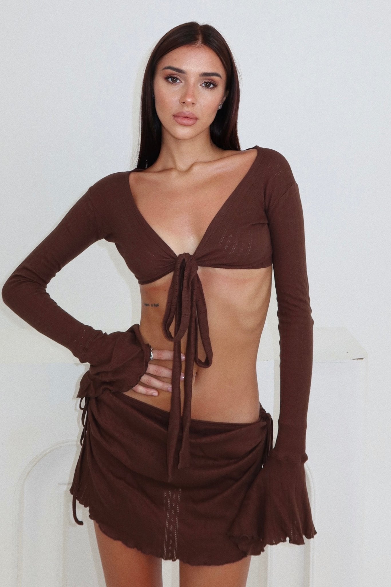 100% Cotton Kimia Long Sleeve - Choco - STORMYY