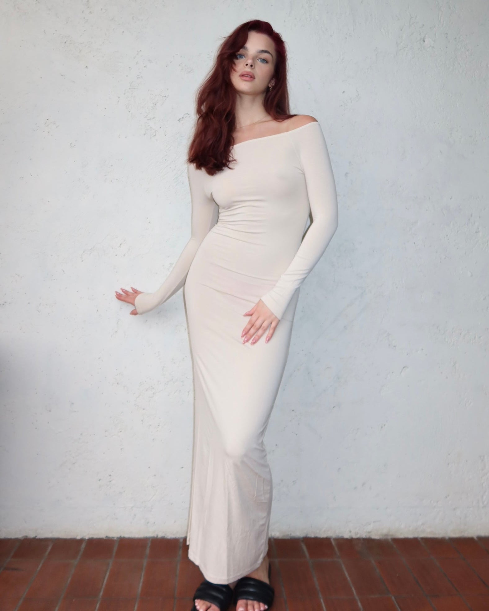 darya off-shoulder dress - vanilla
