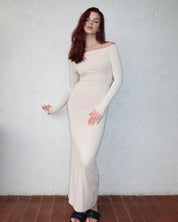 darya off-shoulder dress - vanilla