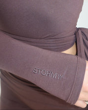 ava wrap top - chocolate