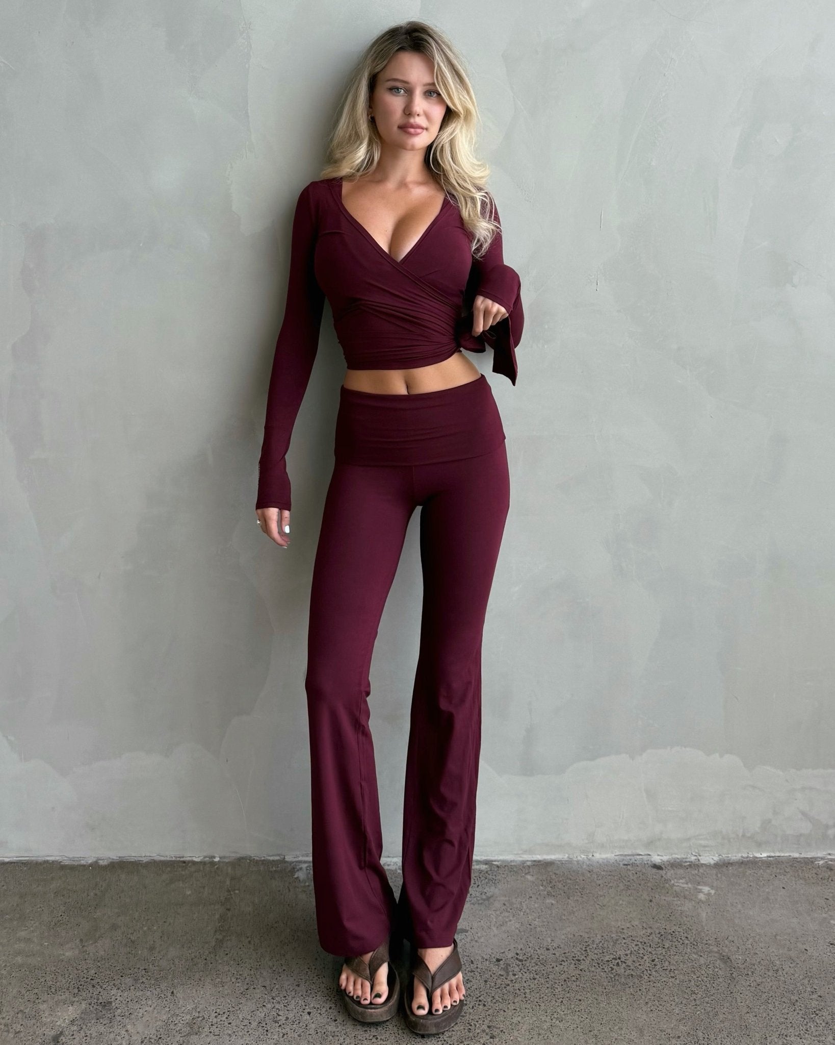 Ava Soft Pants - Bordeaux - STORMYY