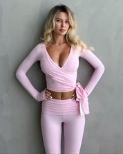 Ava Wrap Top - Baby Pink - STORMYY