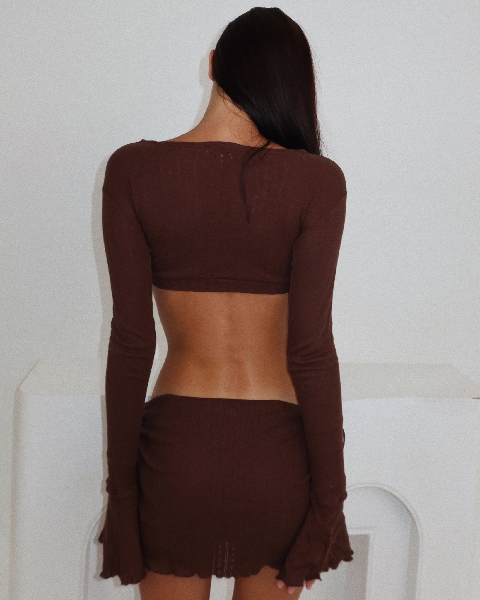100% Cotton Kimia Mini Skirt - Choco - STORMYY