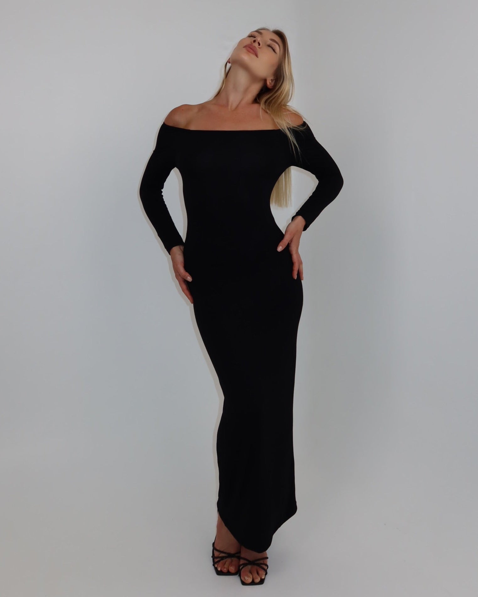 darya off-shoulder dress - noir