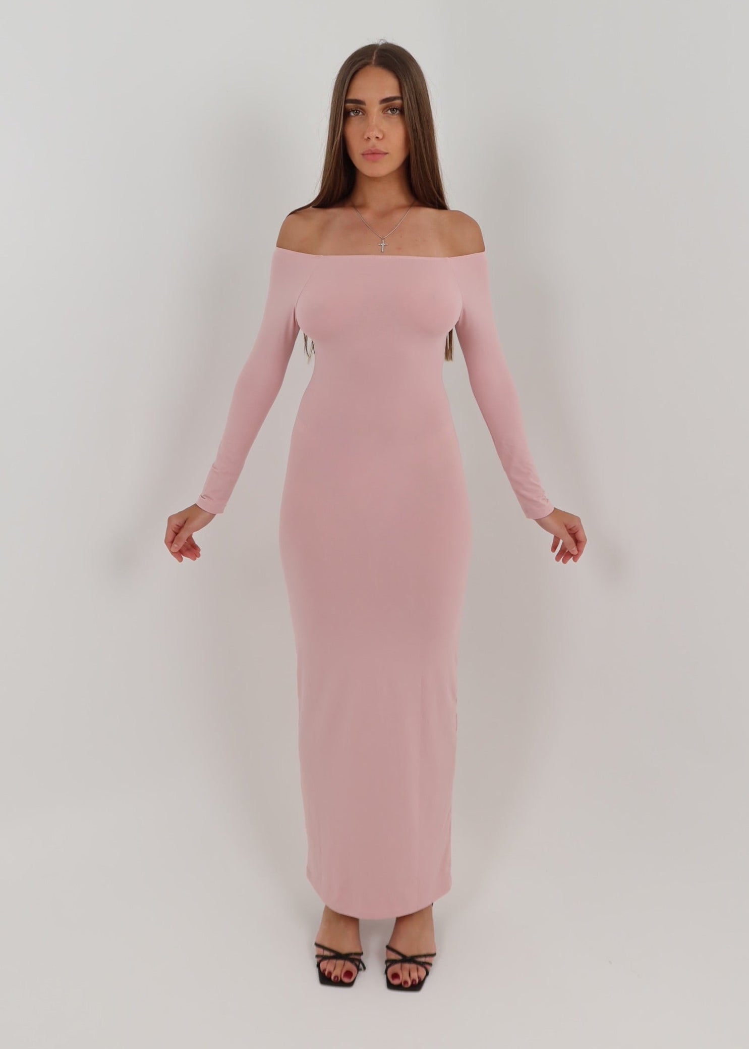 darya off-shoulder dress - blush