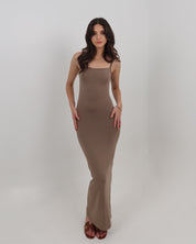 darya slip dress - sable