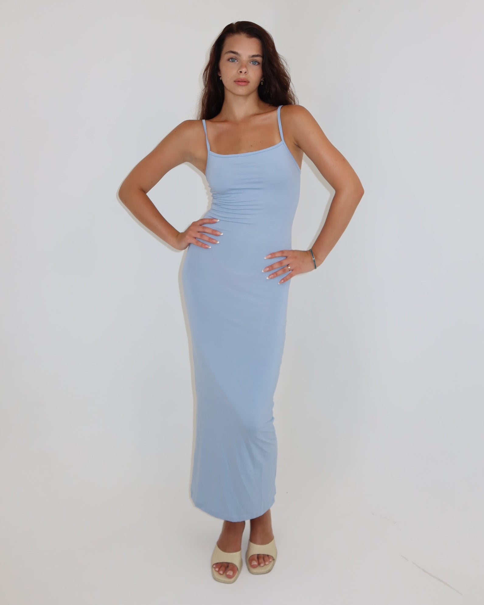 darya slip dress - baby blue