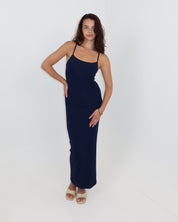 darya slip dress - navy