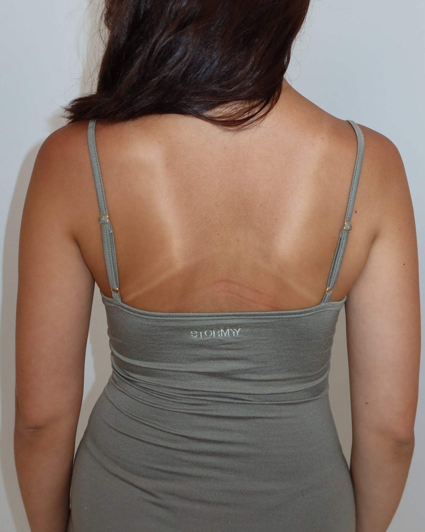 darya slip dress - olive green
