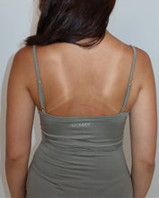 darya slip dress - olive green