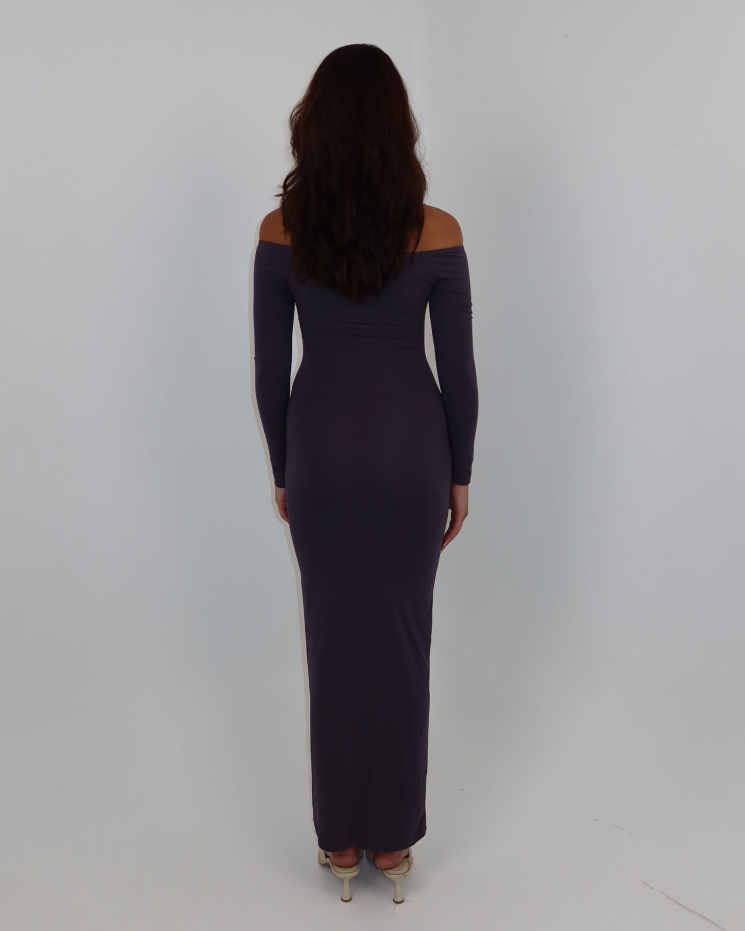 darya off-shoulder dress - smoke
