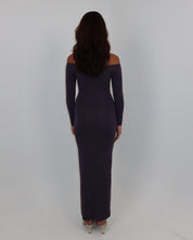 darya off-shoulder dress - smoke
