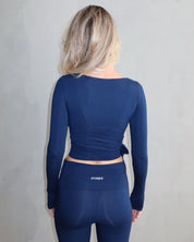 Ava Wrap Top - Navy