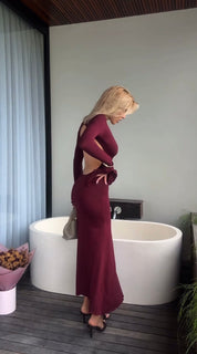 yasmin luxe dress - bordeaux