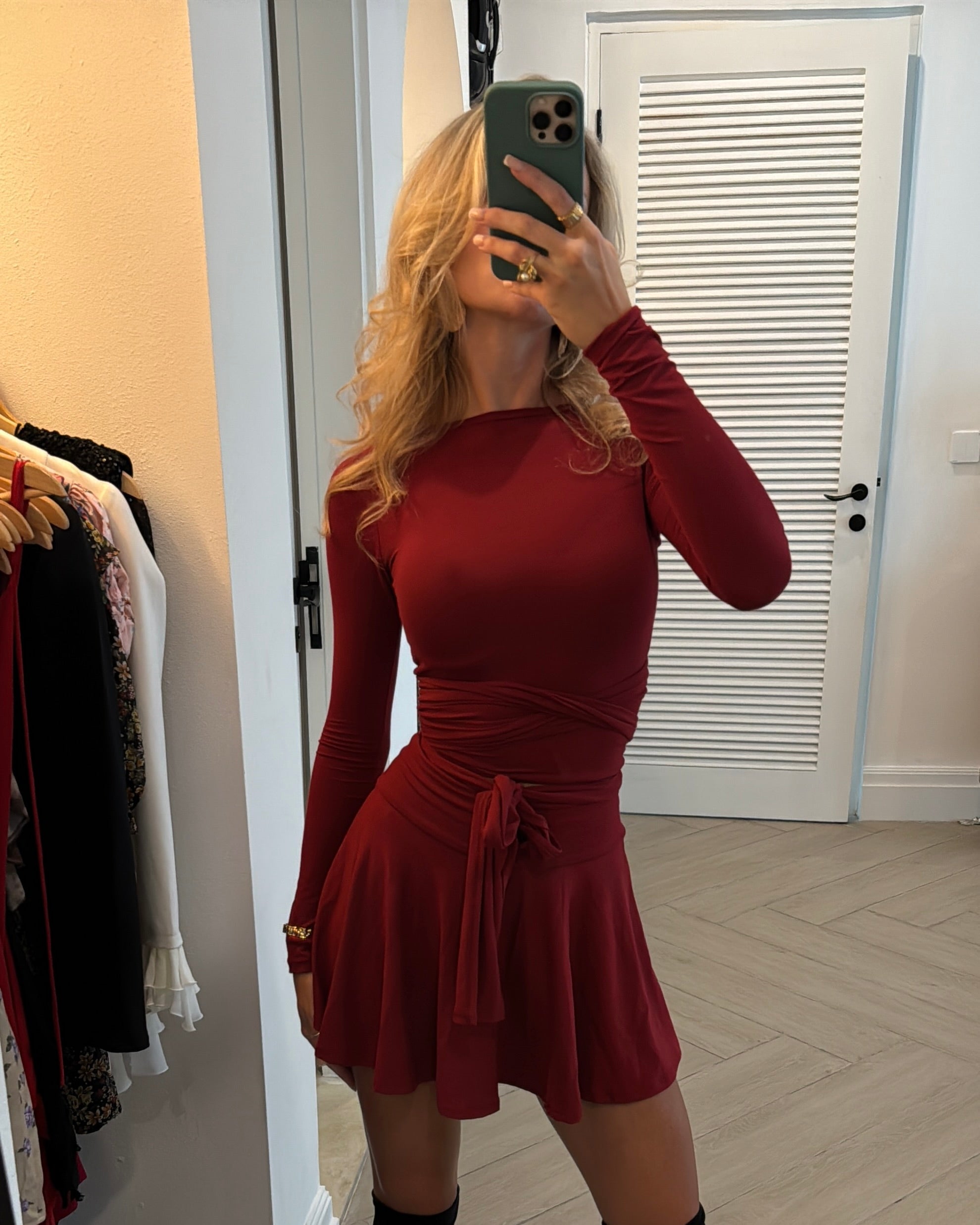 Ava | Soft Skort - cherry