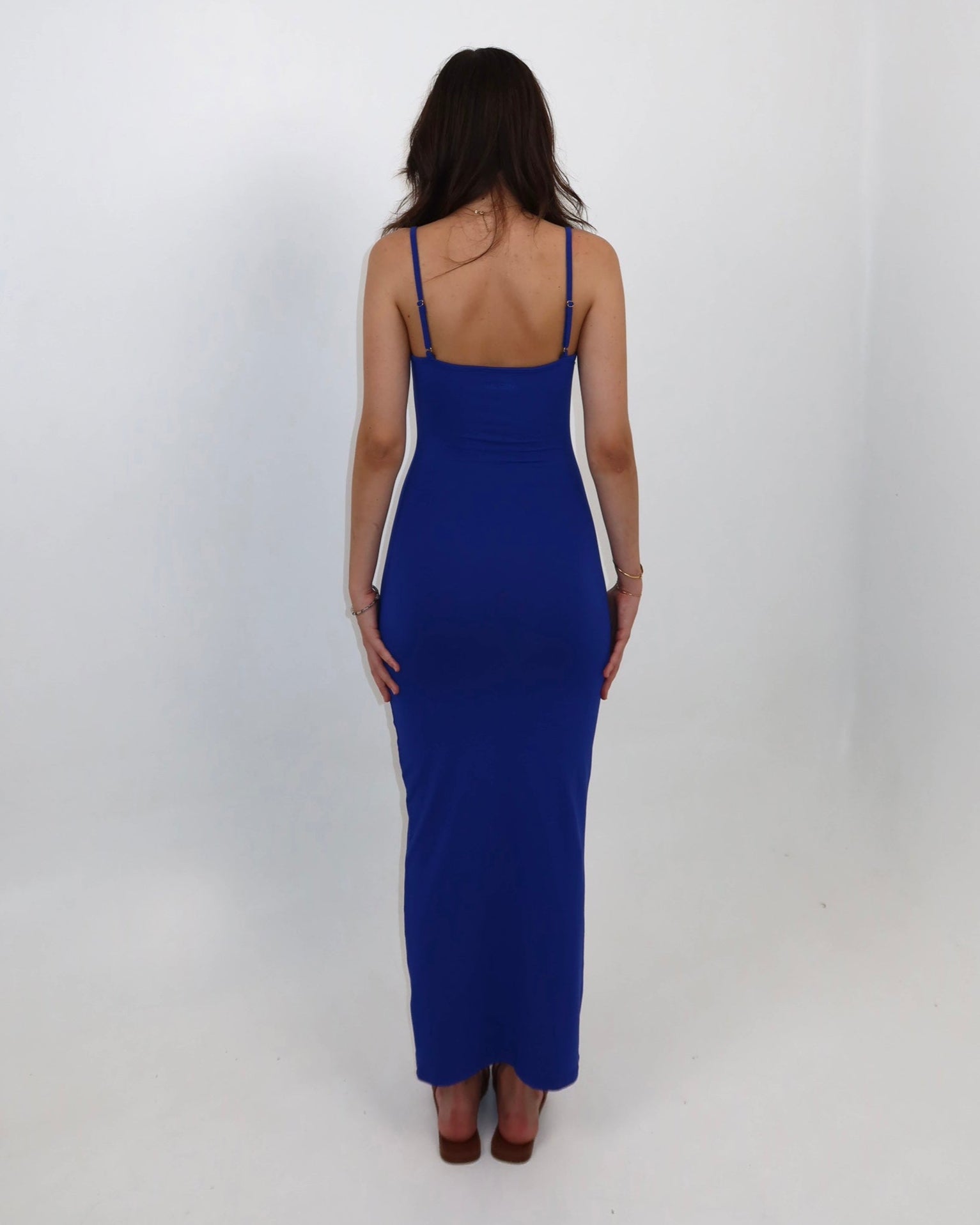 darya slip dress - blue