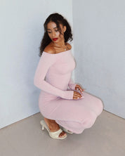 darya off-shoulder dress - blush