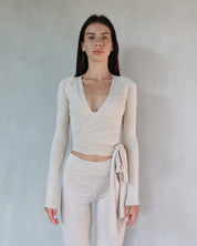 ava wrap top - vanilla