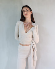 ava wrap top - vanilla