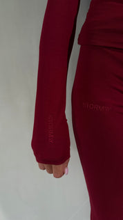 ava wrap top - cherry