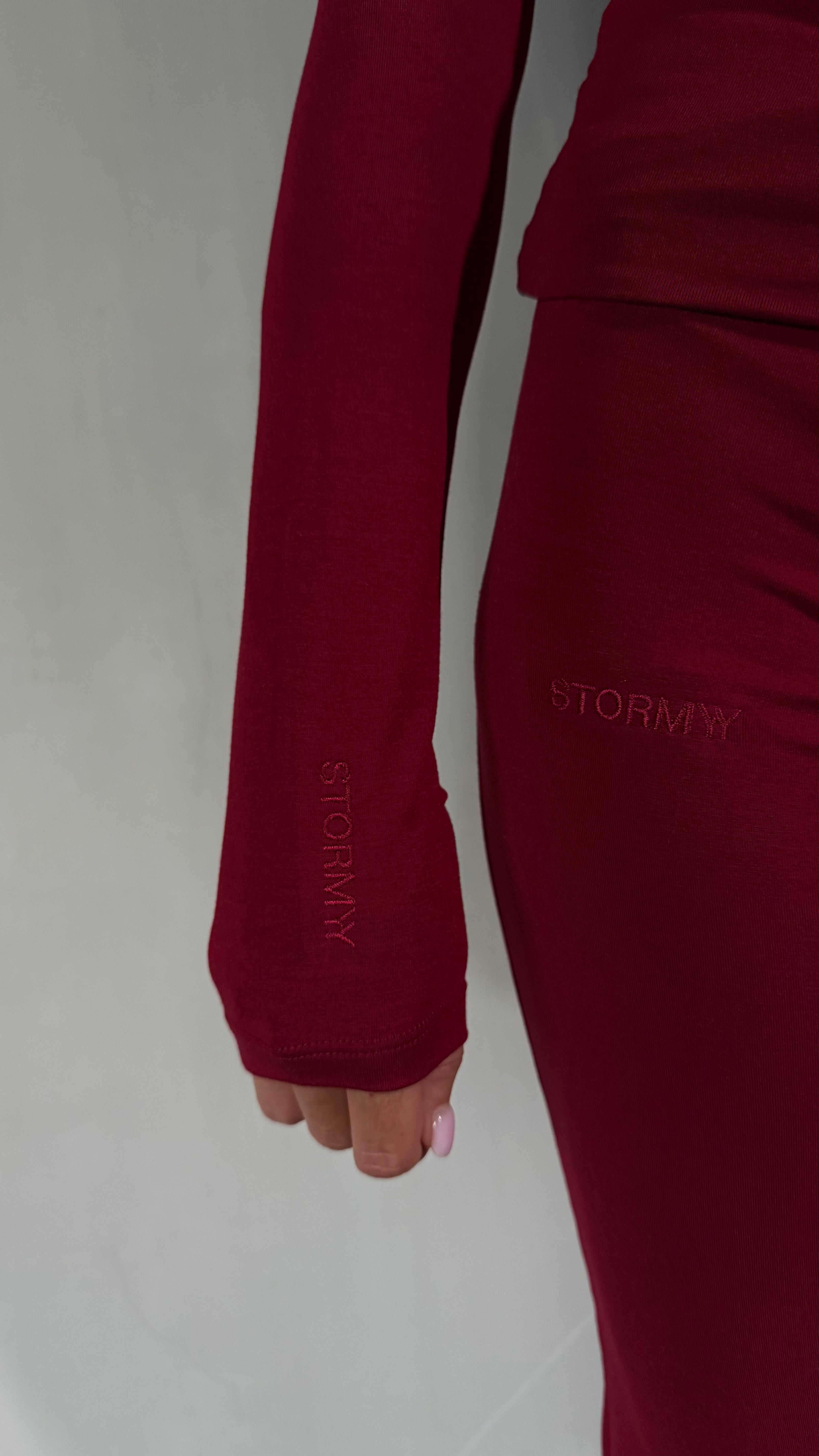 ava wrap top - cherry