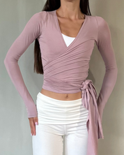 ava wrap top - rose