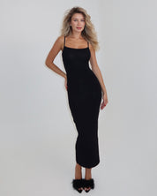 Darya Slip Dress in Noir — STORMYY (image 6 of 7)