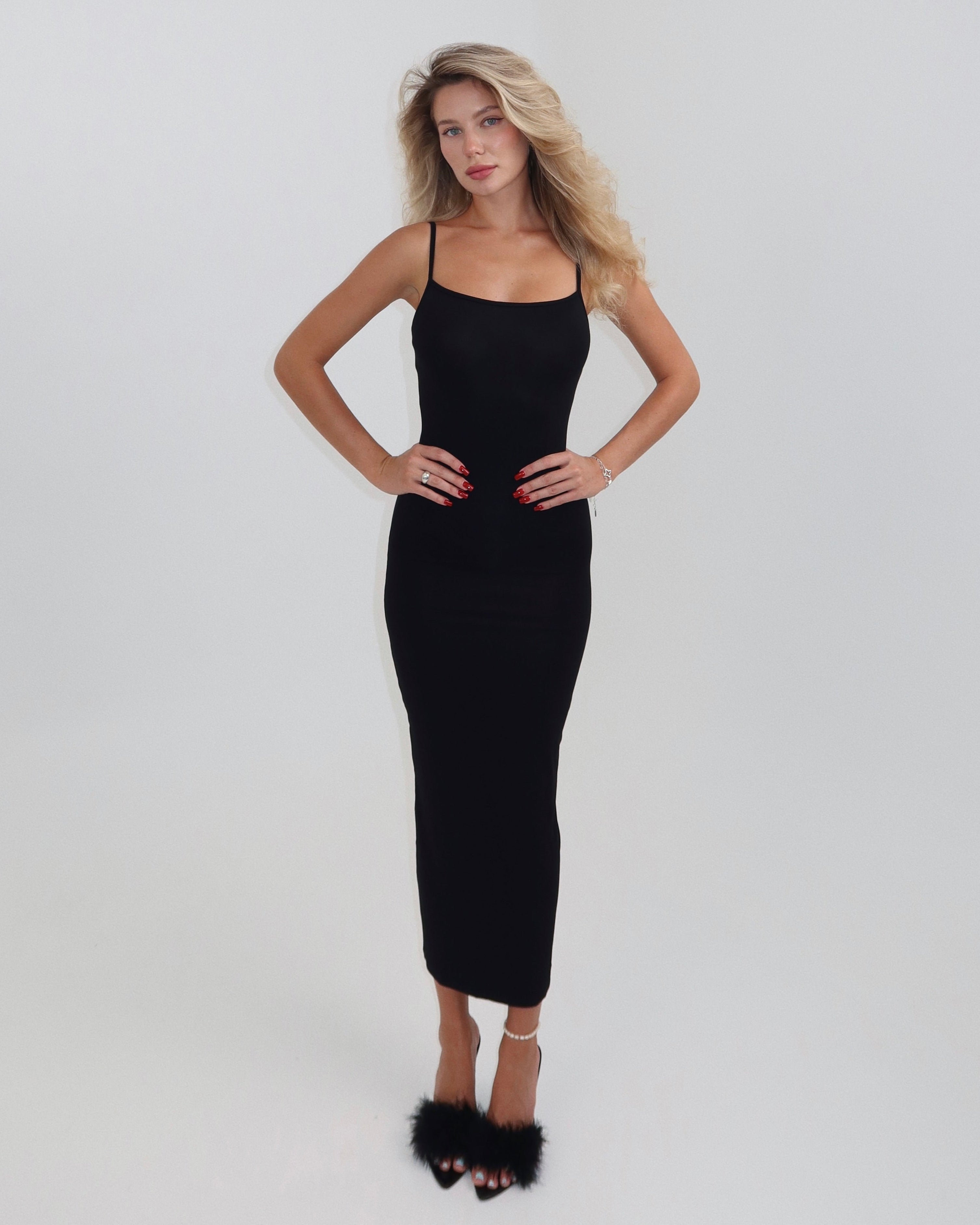 Darya Slip Dress in Noir — STORMYY (image 3 of 7)