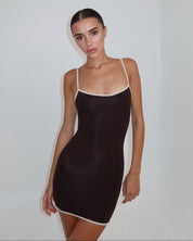 LINA DRESS - MIDNIGHT MOCHA