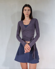 ava wrap top - smoke