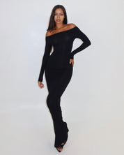 Darya Off Shoulder Dress - Black