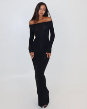 Darya Off Shoulder Dress - Black