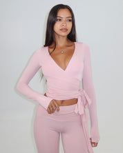 Ava Wrap Top - Blush