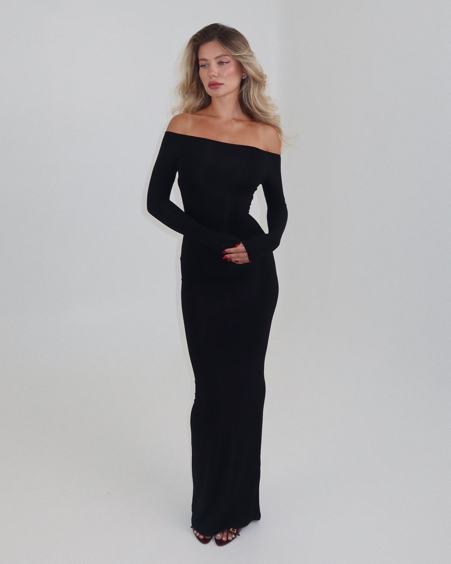 DARYA OFF SHOULDER DRESS - NOIR