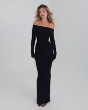 DARYA OFF SHOULDER DRESS - NOIR