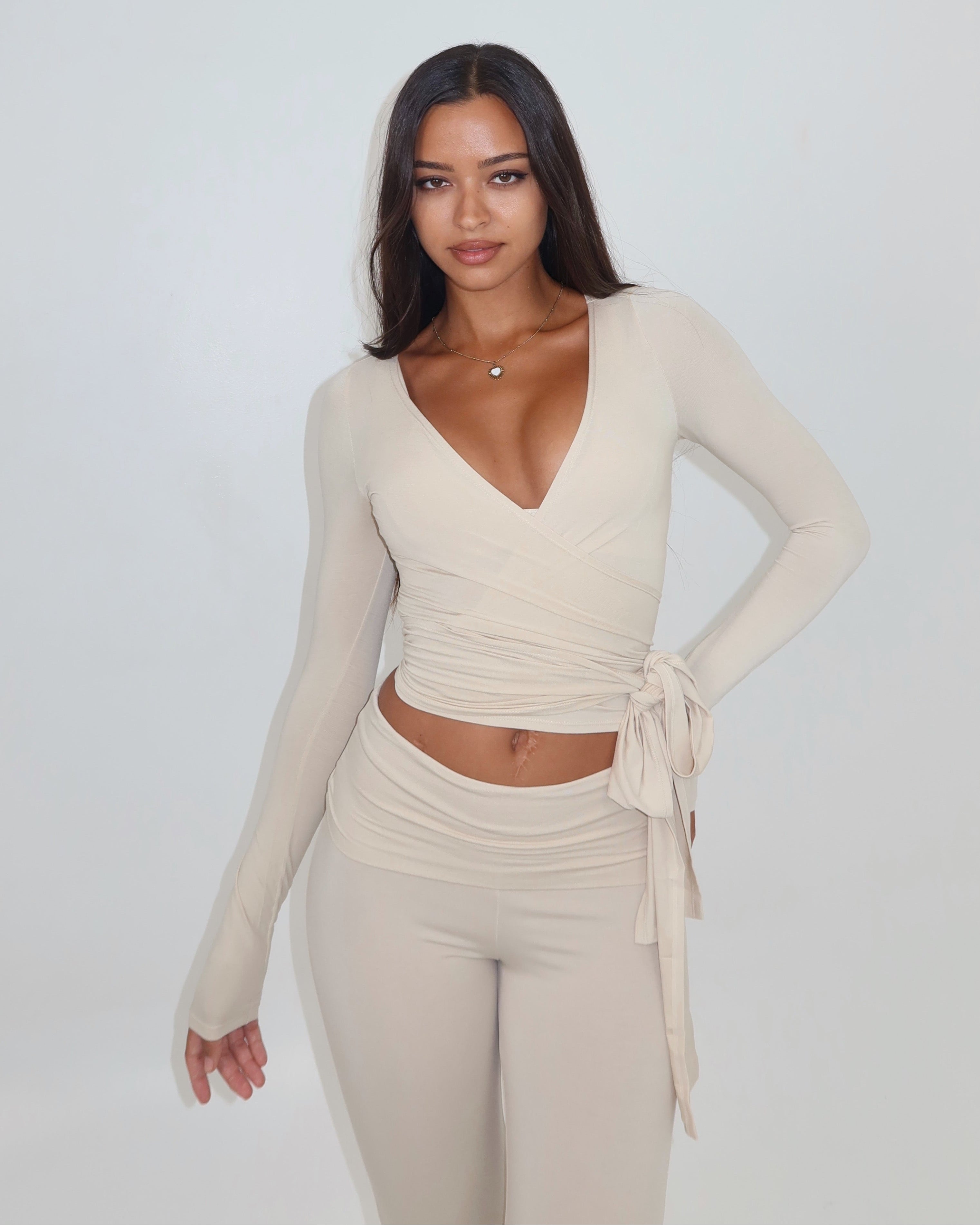 Ava Wrap Top - Vanilla
