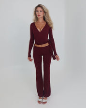 Ava Soft Pants - Bordeaux