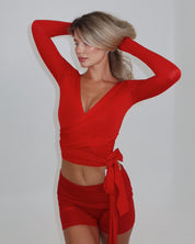 AVA WRAP TOP - CHILI