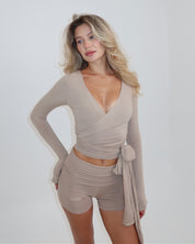 Ava Wrap Top in Nude — STORMYY (image 2 of 9)