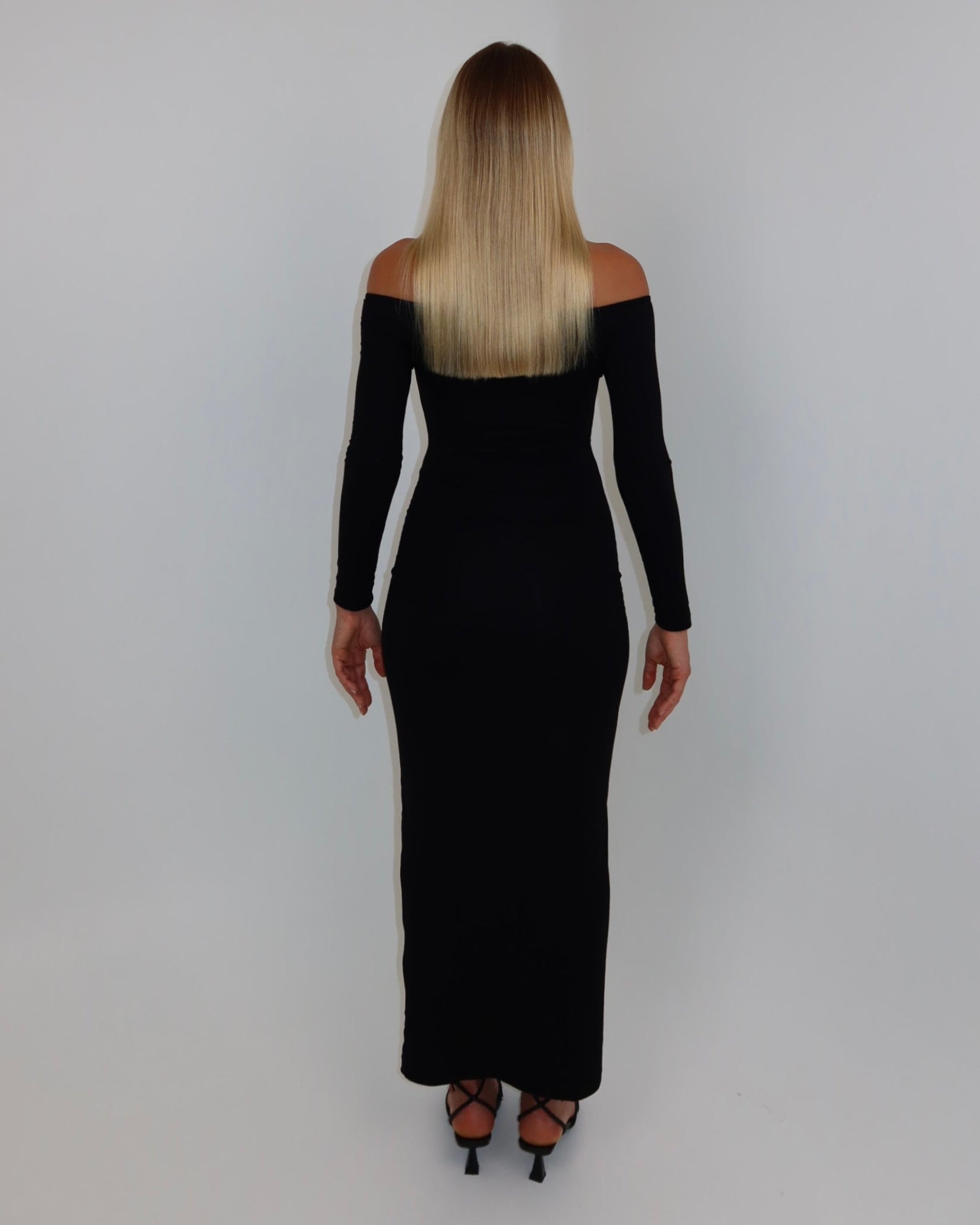 darya off-shoulder dress - noir