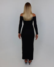 darya off-shoulder dress - noir