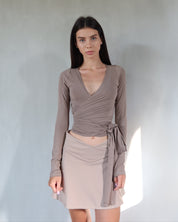 ava wrap top - sable