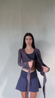 ava wrap top - smoke