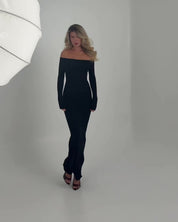 DARYA OFF SHOULDER DRESS - NOIR