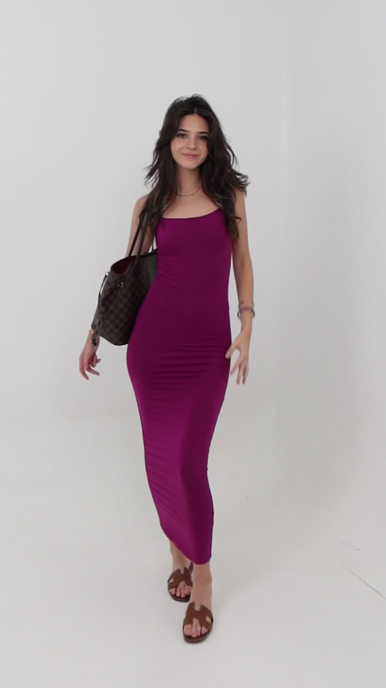 darya slip dress - lava
